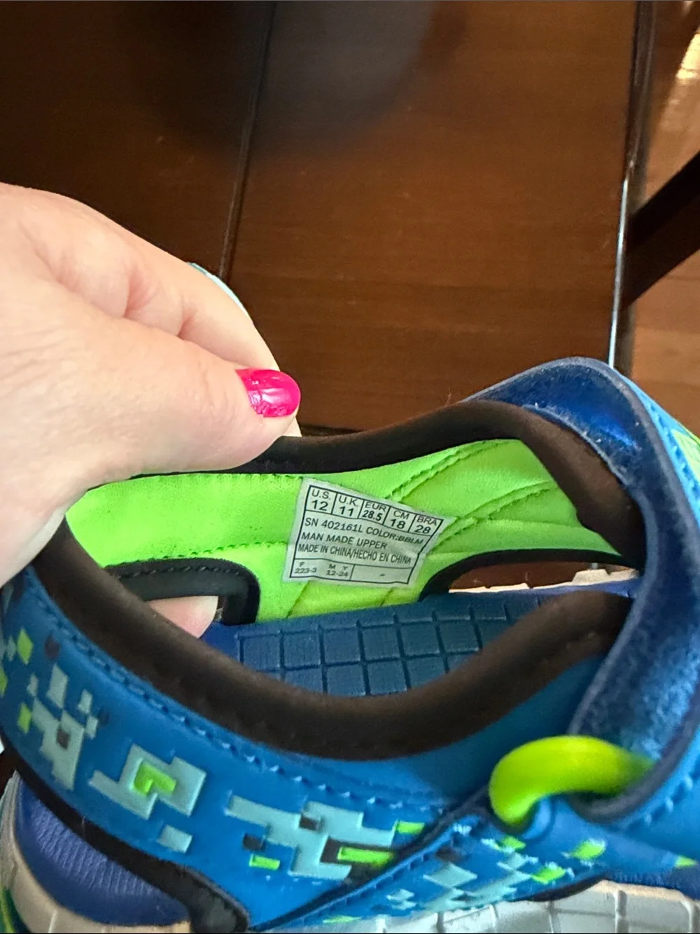 Skechers Kids Blue and Lime Pixel-Accent Sandals